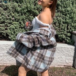NWT Hollister cozy plaid jacket